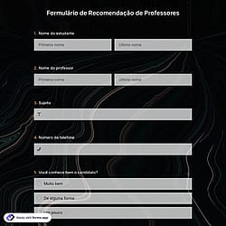 Formulário de Recomendação de Professores