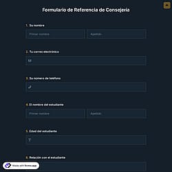 Plantilla de Formulario de Referencia de Consejería