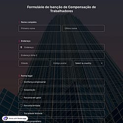 Formulário de Isenção de Compensação de Trabalhadores