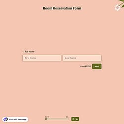 Room Reservation Form Template
