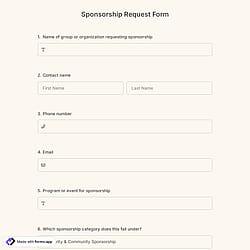 Sponsorship Request Form Template