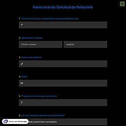 Plantilla de Formulario de Solicitud de Patrocinio