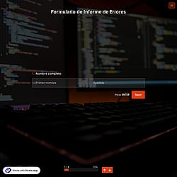 Plantilla de formulario de reporte de errores