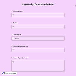 Logo Design Questionnaire Template