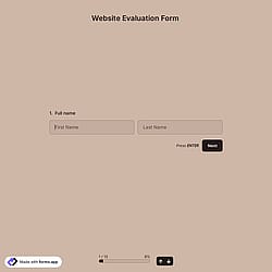 Website Evaluation Form Template