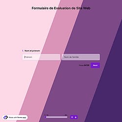 Formulaire de Evaluation de Site Web