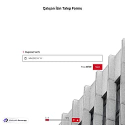 Çalışan İzin Talep Formu Şablonu
