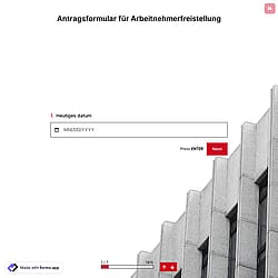Antragsformular für Arbeitnehmerfreistellung