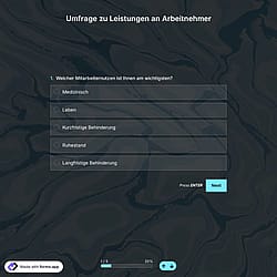 Umfrage zu Leistungen an Arbeitnehmer