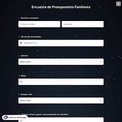 Plantilla de Encuesta de Presupuestos Familiares