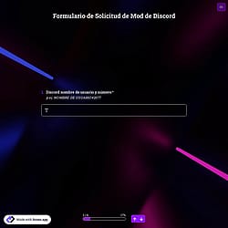 Plantilla de formulario de solicitud para moderador de Discord