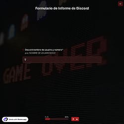 Plantilla de formulario de reporte de Discord