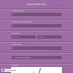 Sports Waiver Form