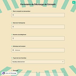 Formulaire de Décharge de Entrepôt