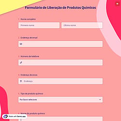 Formulário de Liberação de Produtos Químicos
