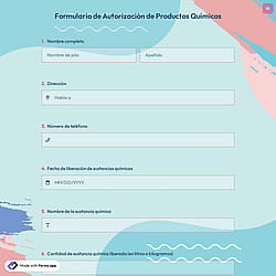 Formulario de Autorización de Productos Químicos