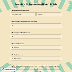 Formulario de Acuerdo con el Coach de Vida