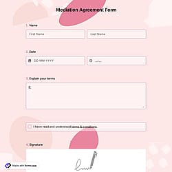 Mediation Agreement Form