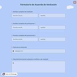 Formulario de Acuerdo de Mediación