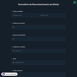 Formulário de Reconhecimento de Oferta