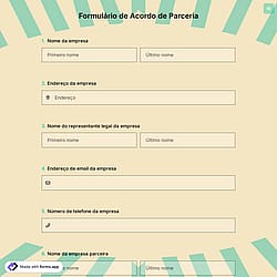 Formulário de Acordo de Parceria
