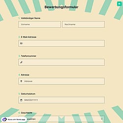 Online-Bewerbungsformular