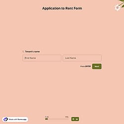 Application to Rent Form