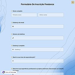 Formulário de Inscrição Freelance