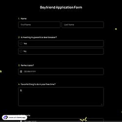 Boyfriend Application Form