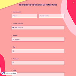 Formulaire De Demande De Petite Amie