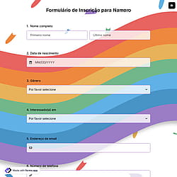 Formulário de Inscrição para Namoro