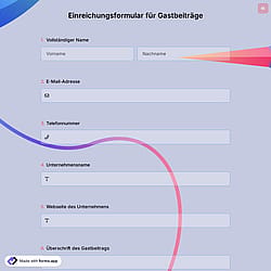 Einreichungsformular für Gastbeiträge