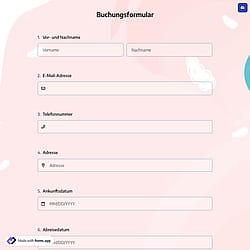 Online-Buchungsformular
