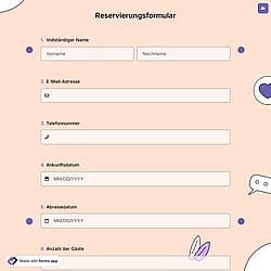 Reservierungsformular