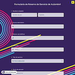 Formulario De Reserva De Servicio De Automóvil
