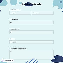 Kontoabschlussformular