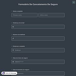 Formulário de Cancelamento de Seguro