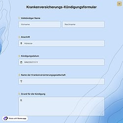 Krankenversicherungs-Kündigungsformular