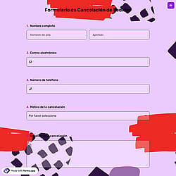 Formulario de Cancelación de Pedidos