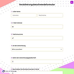 Versicherungsbeschwerdeformular