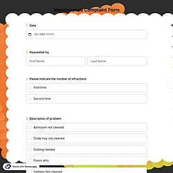 Maintenance Complaint Form