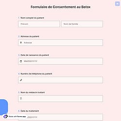 Formulaire De Consentement Au Botox