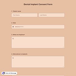 Dental Implant Consent Form