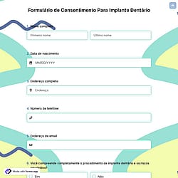 Formulário de Consentimento Para Implante Dentário