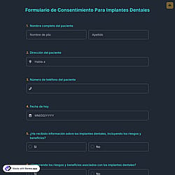 Formulario de Consentimiento Para Implantes Dentales