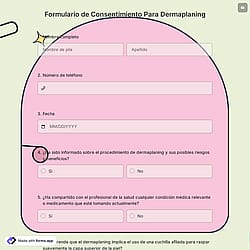 Formulario De Consentimiento Para Dermaplaning