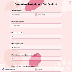 Formulário de Consentimento para Esteticista