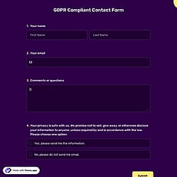 GDPR Compliant Contact Form
