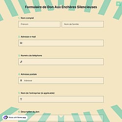 Formulaire de Don Aux Enchères Silencieuses