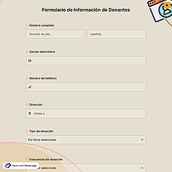 Formulario de Información de Donantes